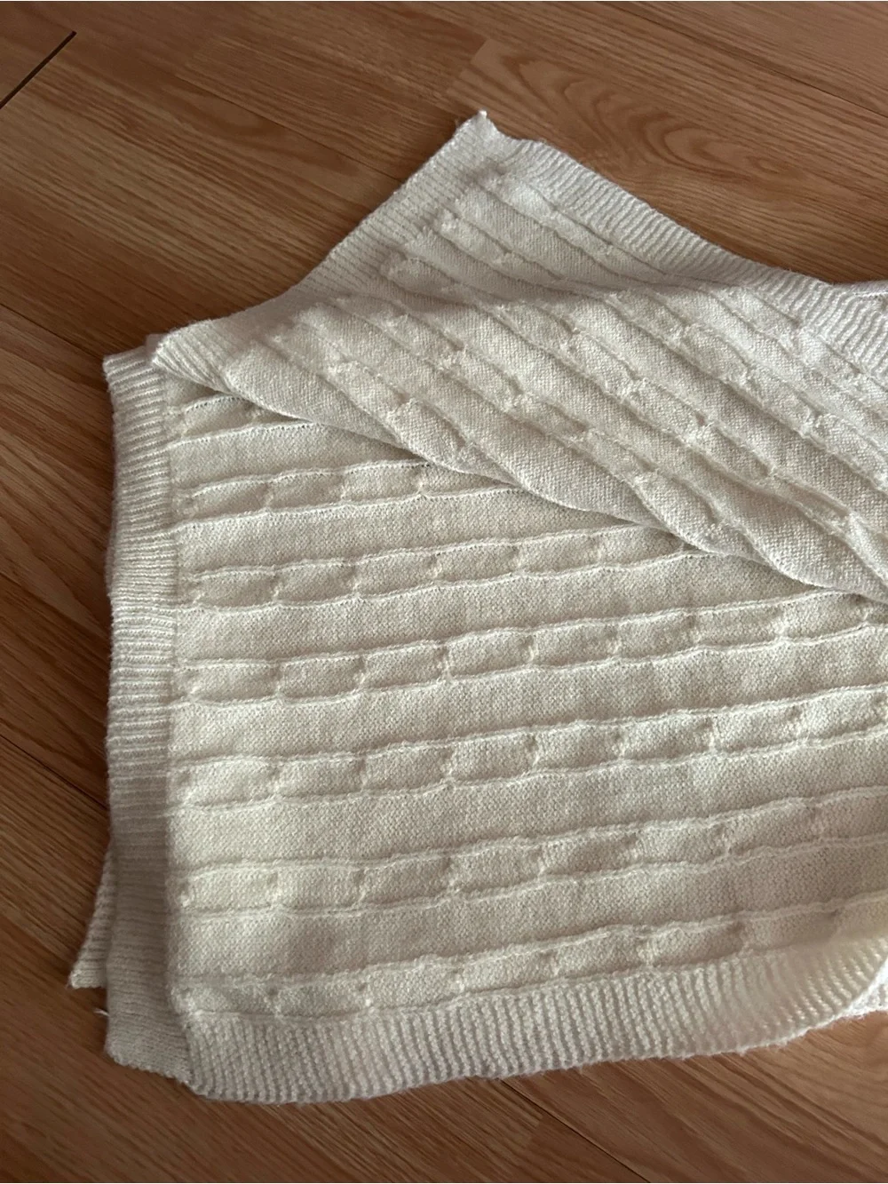 Bonbini New York Ivory Cable Knit Baby Blanket 0-6 months